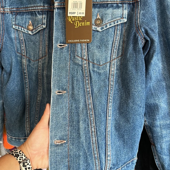 Rustic Denim Jacket, size small, lined pink warm, - Picture 5 of 12